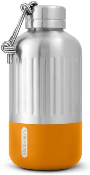 Trinkflasche Isolierflasche 0,65L Edelstahl black+blum orange BAM-EIWB-S003