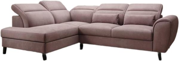 Designer Sofa Nobile mit verstellbarer Rückenlehne Samt Rosé Links