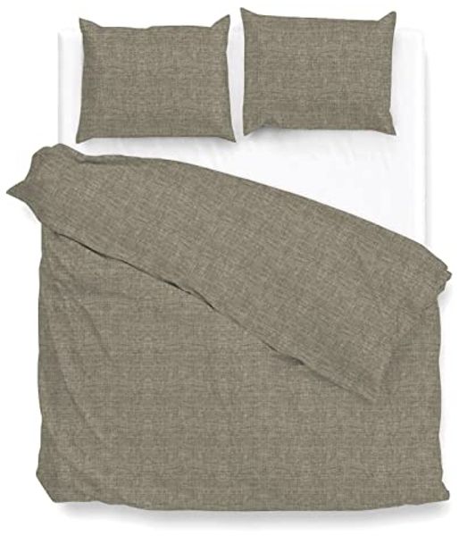 Zo! Home Cotton Bettwäsche 155x220 cm Lino Palm Taupe nougat meliert uni