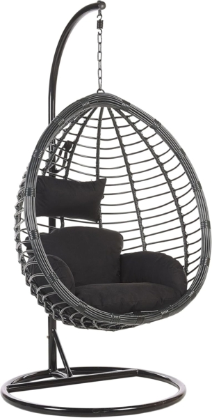 Hängesessel mit Gestell Rattan schwarz ø 97 cm TOLLO