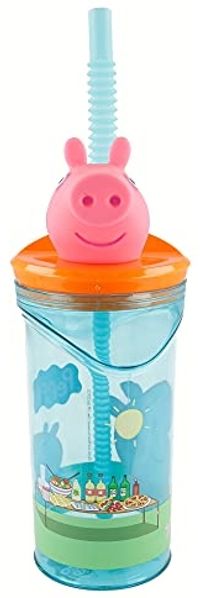 Stor Peppa Pig Trinkbecher – 3D Kinderbecher & Strohhalmbecher 360 ml