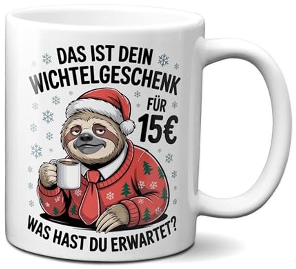 TASSENKING Tasse, TassenKing Keramik-Tasse „Das ist Dein Wichtelgeschenk für 15 Euro“ V3