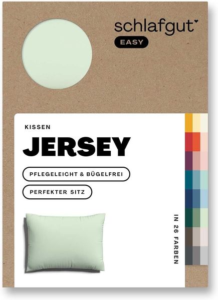 Schlafgut 'EASY' Kissenbezug, Jersey, Baumwolle, Hellgrün, 40x60 cm