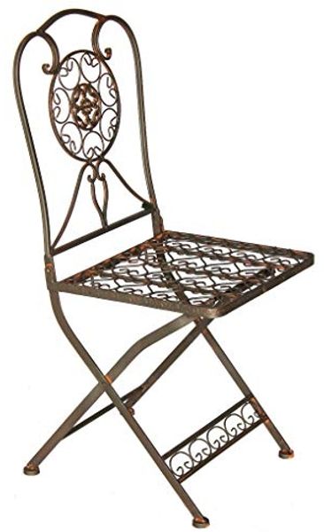 Gartenstuhl Metall Tecla 17921 Metallstuhl Stuhl Garten Vintage Eisen Nostalgie Eisenstuhl Braun Antik