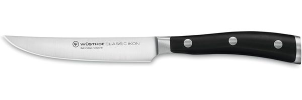 Wüsthof Steakmesser 12 cm Klinge, Classic Ikon (4096-7), scharfes Fleischmesser, geschmiedet, optimale Balance durch Doppelkropf