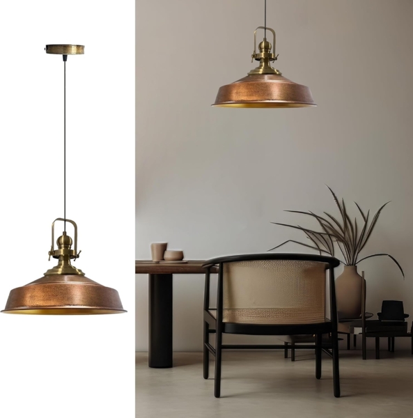 Bamyum Pendelleuchte Bamyum Pendelleuchte I Aslet l Ø41 cm E27 Metall Vintage Lampe, ohne Leuchtmittel