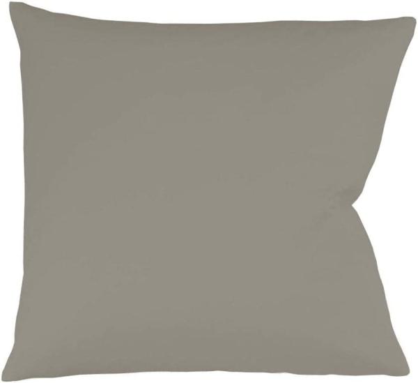 Fleuresse Mako-Satin Kissenbezüge 40x40 cm uni mit RV DP 9021 grau