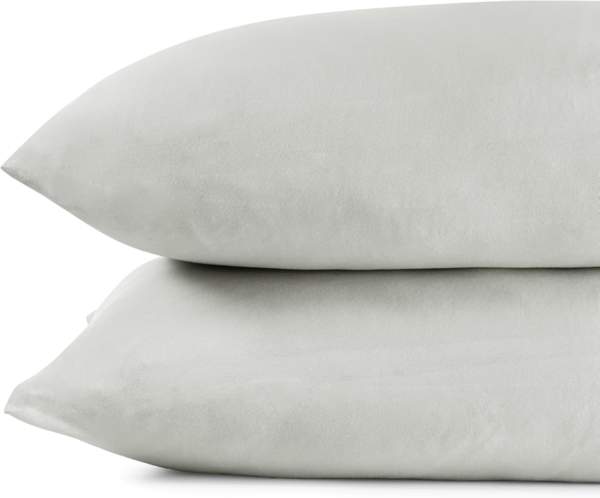 DecoKing 2 Kissenbezüge 20x145 cm Jersey 100% gekämmte Baumwolle Reißverschluss Silber Amber Bild 5