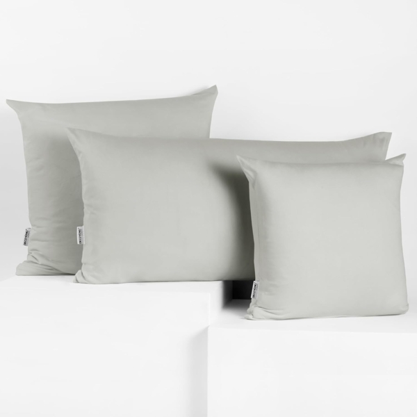 DecoKing 2 Kissenbezüge 20x145 cm Jersey 100% gekämmte Baumwolle Reißverschluss Silber Amber Bild 6