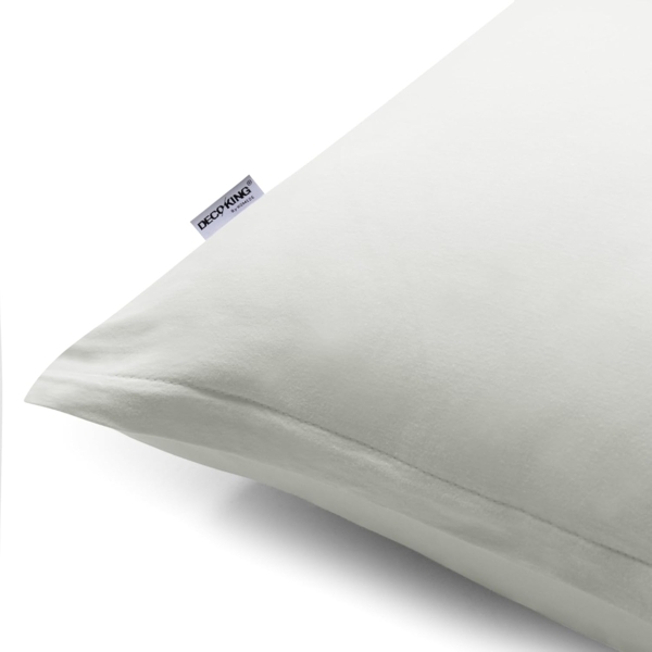 DecoKing 2 Kissenbezüge 20x145 cm Jersey 100% gekämmte Baumwolle Reißverschluss Silber Amber Bild 2