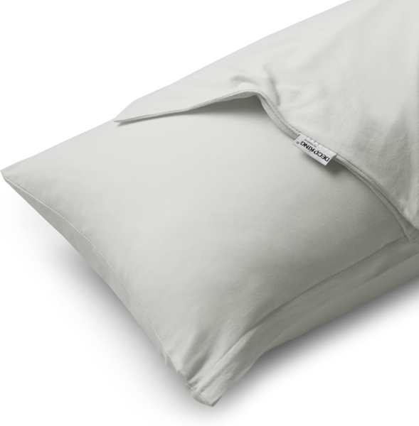 DecoKing 2 Kissenbezüge 20x145 cm Jersey 100% gekämmte Baumwolle Reißverschluss Silber Amber Bild 3