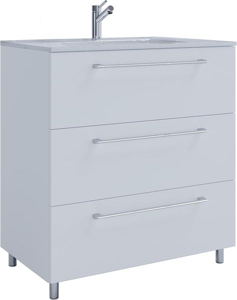 VCM Badmöbel Waschtisch Badinos 914853 Weiß H. 86 x B. 80 x T. 46 cm