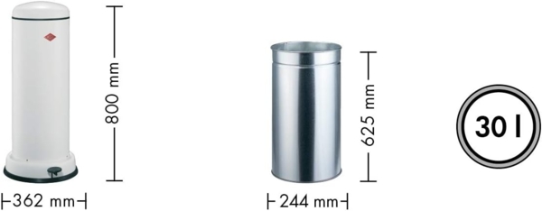 Wesco Mülleimer - Big Baseboy 30 l - Mint - mit Dämpfer Bild 4