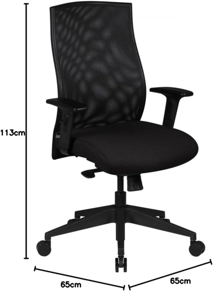 Bürostuhl Bezug Stoff Schwarz Schreibtischstuhl Design Chefsessel Armlehne Drehstuhl Polsterung 120 kg Bild 2