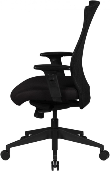 Bürostuhl Bezug Stoff Schwarz Schreibtischstuhl Design Chefsessel Armlehne Drehstuhl Polsterung 120 kg Bild 4