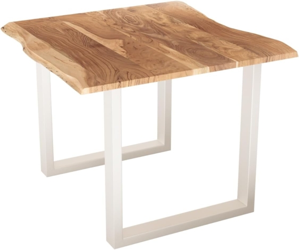 Liadomo Baumkantentisch Isa, Akazie Massivholz, Platte mit natürlicher Baumkante, Metallgestell