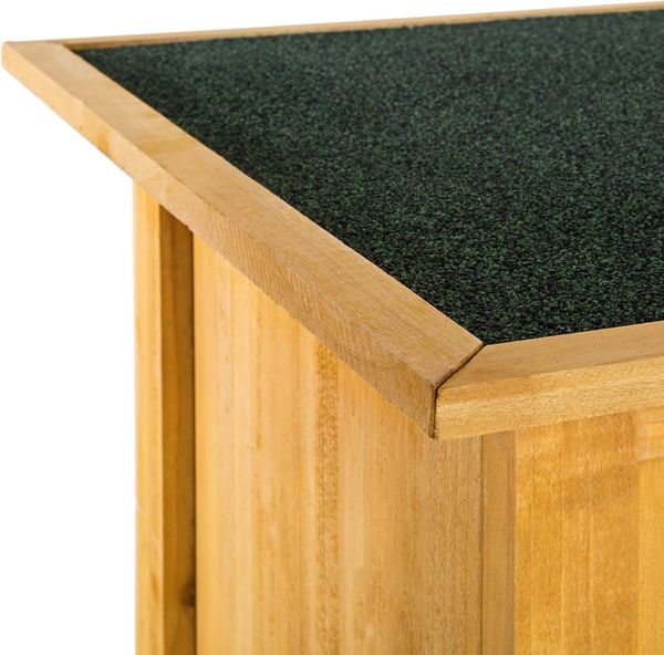 tectake Geräteschrank Gartenschrank mit Flachdach (Bausatz, 1-St, inkl. Schlüssel) aus imprägniertem Nadelholz Bild 7