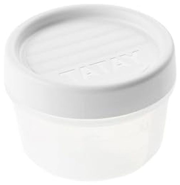 TATAY Frischhaltedose 0,2L Twist | Schraubdeckel | Vorratsdosen mit Deckel Luftdicht | Geeignet für Mikrowelle, Spülmaschine, Kühlschrank, Gefrierfach | Kunststoff BPA-frei | 8,5 x 8,5 x 6 cm, Weiß