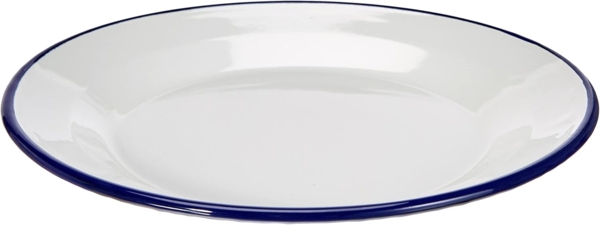 Teller flach HUSUM aus Emaille, 24 cm / Karl Krüger