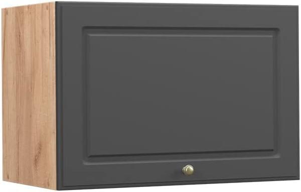 Vicco Küchenschrank Küchenmöbel Fame-Line Landhaus Küche Einbauküche Küchenzeile Blende Unterschrank Hochschrank Hängeschrank (Eiche-Anthrazit-Gold, Hängeschrank 60 cm flach)