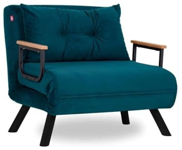 Dmora Dmor Sessel Quaoar Grün, Relax, Armlehnen Bild 3