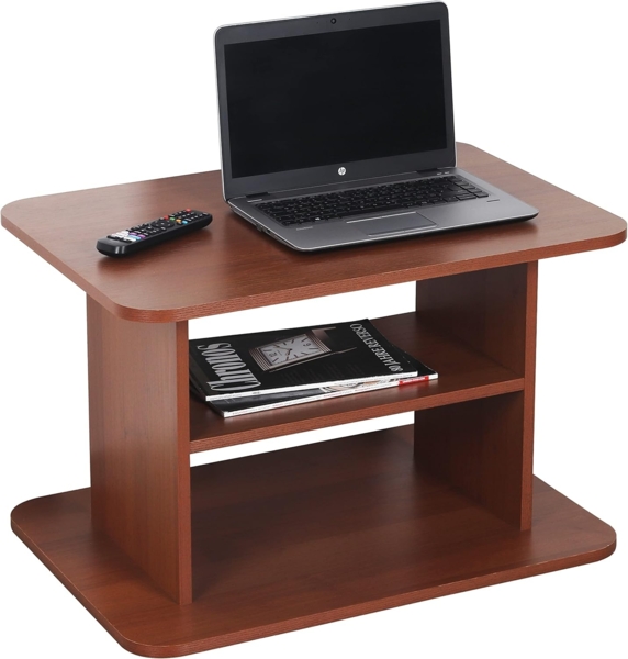 RICOO Couchtisch mit Stauraum 69 x 50 x 45 cm, Couchtisch Holz, Wohnzimmertisch für Couch Eiche Rustikal – WM094-ER, Tisch Wohnzimmer Tisch, Sofatisch, Coffee Table, Couchtisch klein, Couch Tisch