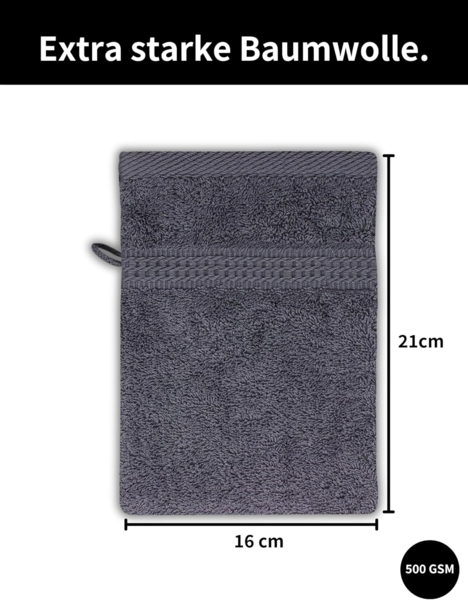 Hometex Premium Textiles Waschhandschuh in Premium Qualität 500 g/m², Feinster Frottier-Stoff 100% Baumwolle, (10er Set), weich, saugfähig, extra schwer & flauschig - TEST BILD TOP MARKE 2025 Bild 5