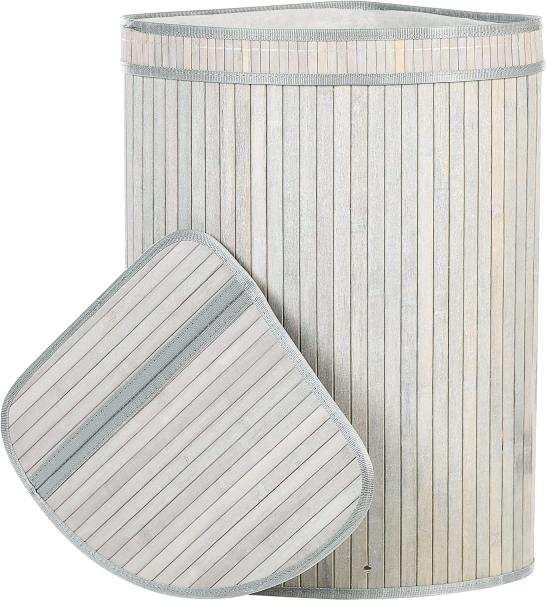 Korb mit Deckel Bambusholz hellgrau eckig BADULLA Bild 5