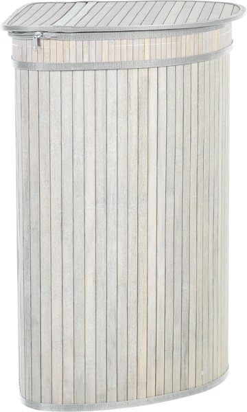 Korb mit Deckel Bambusholz hellgrau eckig BADULLA Bild 4