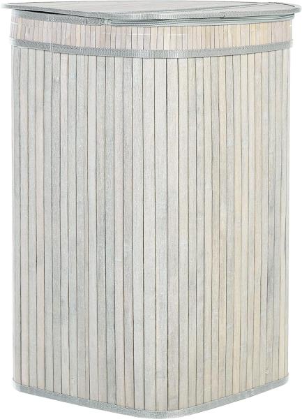 Korb mit Deckel Bambusholz hellgrau eckig BADULLA Bild 6