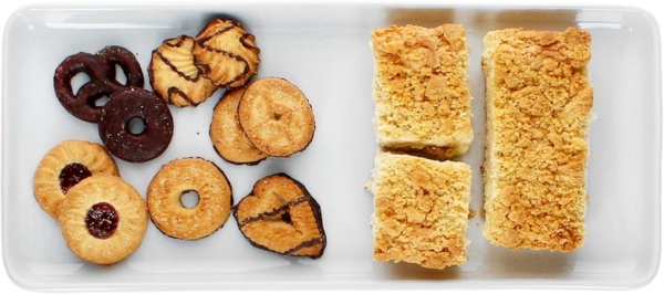 MamboCat Servierplatte Anna Kuchenplatte weiß rechteckig Porzellan Servierplatte Stollen, Porzellan