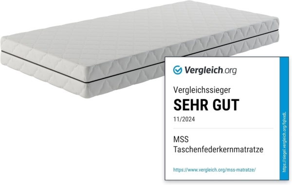 MSS e. K. Federkernmatratze Medic | TASCHENFEDERKERN | 200x220 cm | H3 | 7 Körper-Liegezonen | Höhe ca. 21 cm | Komfortschaum | hochwertiger versteppter Mikrofaserbezug | schadstoffgeprüft Bild 3
