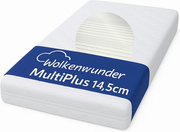 Wolkenwunder 7-Zonen-Schaum-Matratze 'Wellflex Multi' mit abnehmbahren Bezug H2, 140x200 cm