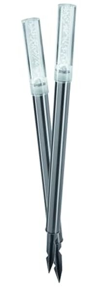 Leuchtstab Twin, 2er Set, Acrylblock mit Luftblasen, bubble tower, Akku, LED Gartenleuchte, Außenleuchte, Wegeleuchte, Stehleuchte, Erdspieß, Edelstahl, metall, wetterfest, IP44