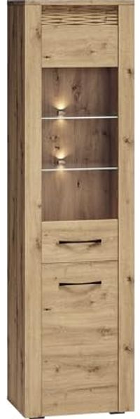 Standvitrine ""Artis"" Glasvitrine 55cm Artisan Eiche MDF