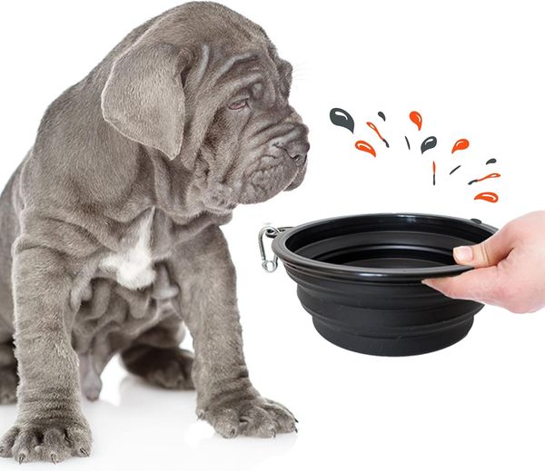 PETSATION Hundenapf faltbar 2000 ml, Silikon schwarz