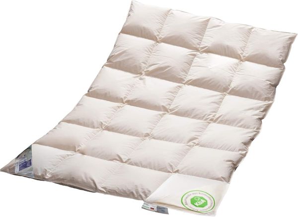 Vitaschlaf Daunenbettdecke Vitaschlaf® BIO-LUXE-KBA Bettdecken für Sommer Winter Ganzjahresdecke, Füllung: 100% Daunen, alle Wärmestufen, Bezug: 100% BIO-BAUMWOLLE, Bettdecke 135x200 cm, 155x220 cm und weitere Größen, Made in Germany