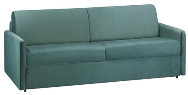Schlafsofa 4-Sitzer Samt CALIFE - Minzgrün - Liegefläche: 160 cm - Matratzenhöhe: 18 cm