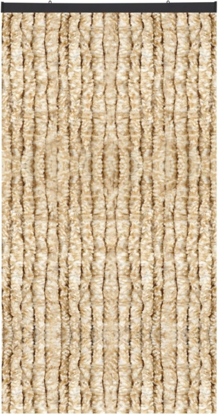 Flauschvorhang 160x185 cm in Meliert beige - weiß, perfekter Insekten- und Sichtschutz für Ihre Balkon- und Terrassentür, viele Farben