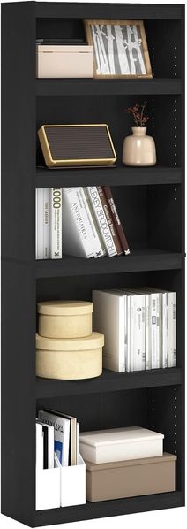 Furinno JAYA Enhanced Home 5-stufiges Regal-Bücherregal, Schwarzes Holz