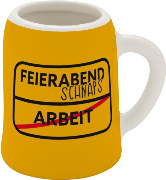Schnapskrug Schnapsglas Stamper Keramik Sheepworld FEIERABEND 73849