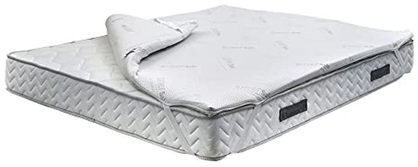 Talamo Italia - Schütze-Doppelauflage, Matratze mit Kissenset, Memory Foam-Auflage, hypoallergene und atmungsaktive Auflage, 100 % Made in Italy, 160 x 190 x 5 cm