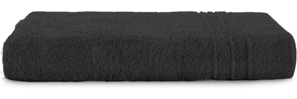 Komfortec Badetuch 100x200 cm aus 100% Baumwolle, Saunatuch XXL, Weich, Groß, Frottee, Schnelltrocknend, Schwarz