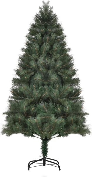 HOMCOM Künstlicher Weihnachtsbaum 180 cm, mit 375 Spitzen, Metallständer, realistisches Aussehen, Nordmanntanne, für Weihnachtsfest, Indoor, Grün