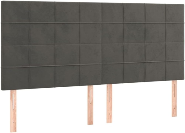 vidaXL Boxspringbett mit Matratze Dunkelgrau 160x200 cm Samt 3129220 Bild 6