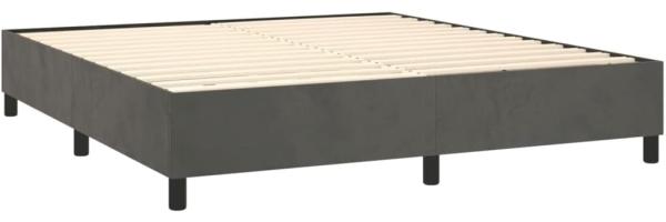 vidaXL Boxspringbett mit Matratze Dunkelgrau 160x200 cm Samt 3129220 Bild 4