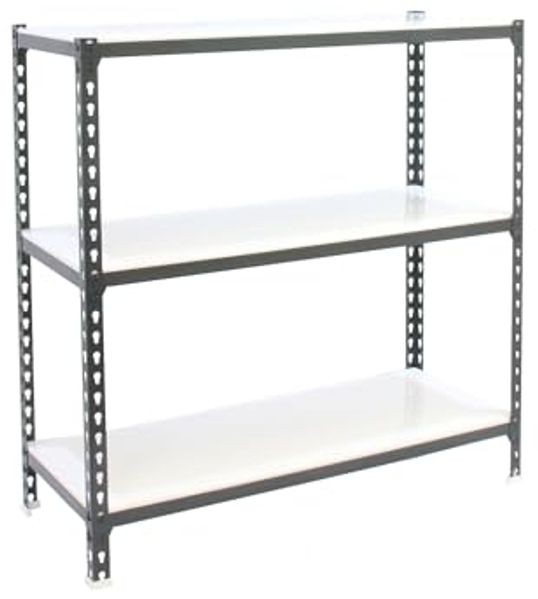 Simonrack Schwerlastregal, Lagerregal, 100 x 110 x 30 cm, Metallregal, Kellerregal, Biegestelle 200 kg, 3 Fachböden, Anthrazit/Weiss - Simonclick