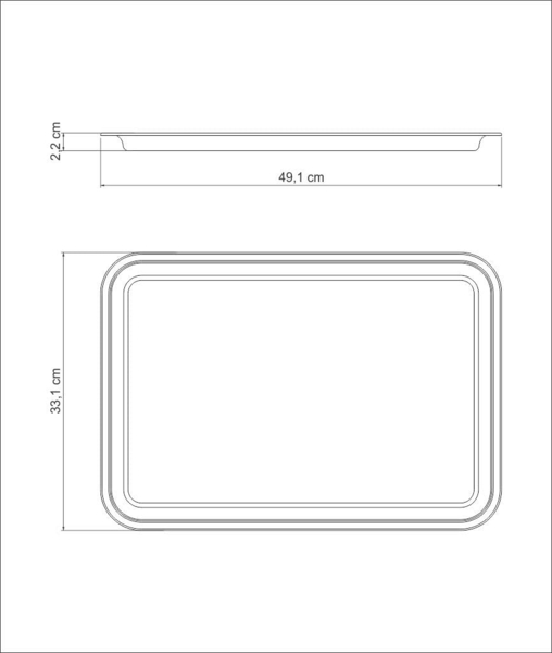 Tramontina Tablett BUENA - Serviertablett, Edelstahl, rostfrei, spülmaschinenfest, Edelstahl, (1-tlg), Rostfrei, 33x50 cm, Serviertablett Bild 5