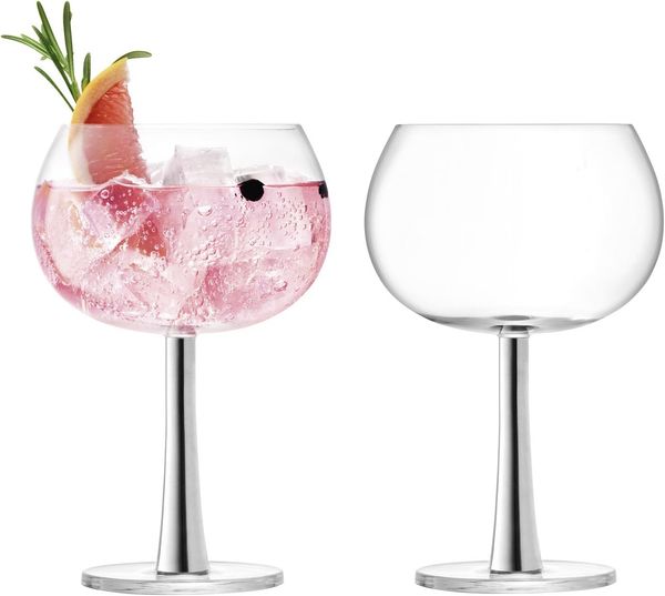 Gin-Ballonglas, Platin glas, platin, 2x420 ml
