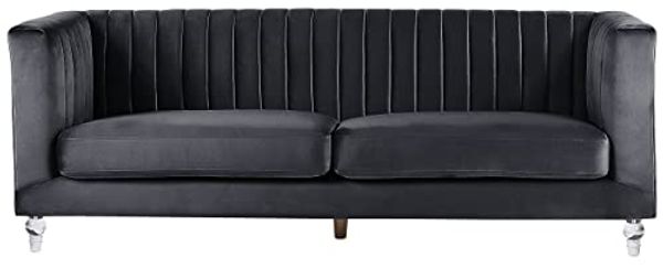 3-Sitzer Sofa Samtstoff schwarz ARVIKA